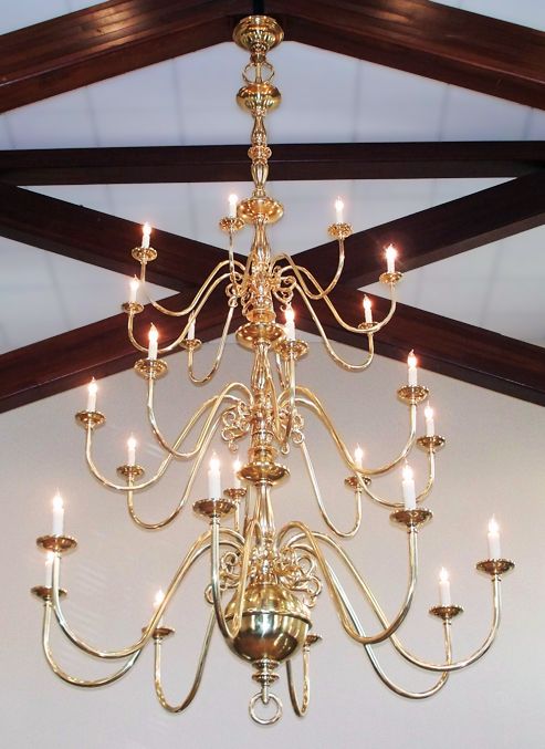 Williamsburg style brass chandelier