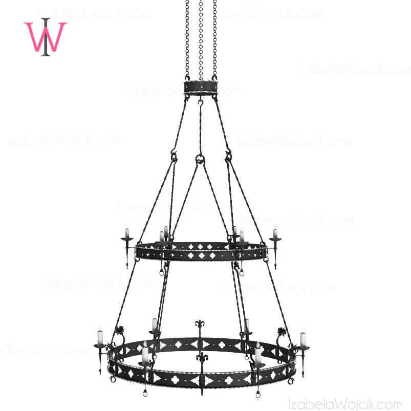 three tier gothic style chandelier