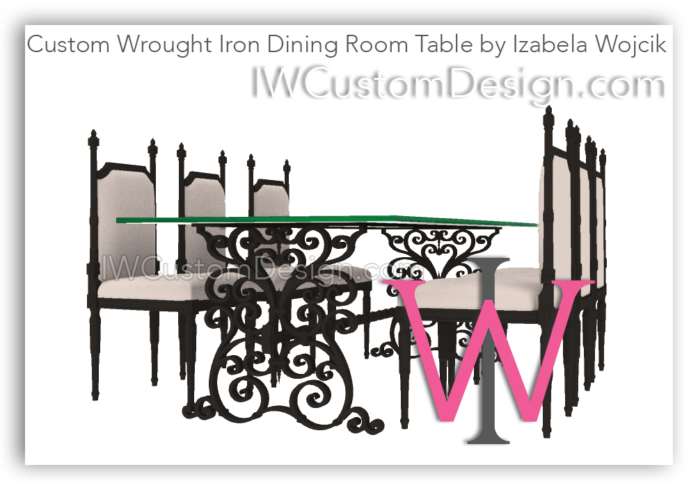 gorgeous wrought iron Spanish Mediterranean dining room table